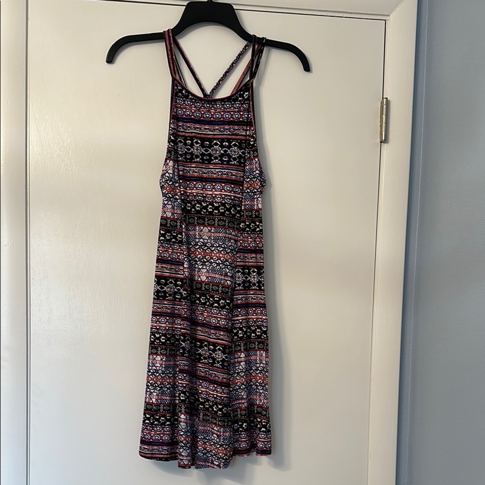 Mudd Pink and Black Halter Sundress